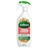 Zoflora's Power Bathroom Caribbean Grapefruit & Lime Disinfectant ensures your space stays fresh and clean by killing 99.9% of viruses and bacteria while removing soap scum and limescale, all packed in an invigorating 800ml spray.